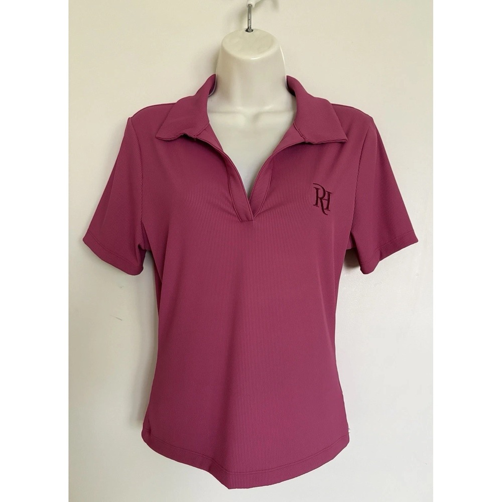 NEW Travis Mathew Moveknit V Neck Polo Women's M Pink *logo 1LE042